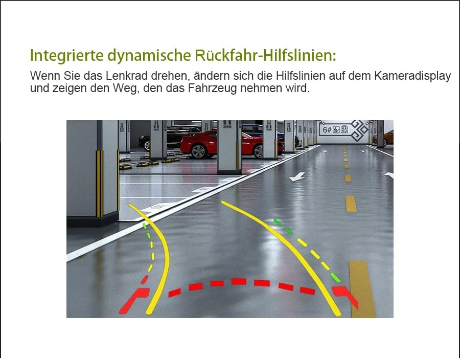 Erisin HD 1080P Auto AHD Rückfahrkamera Kennzeichenbeleuchtung für VW Passat Golf Jetta Tiguan T5 To