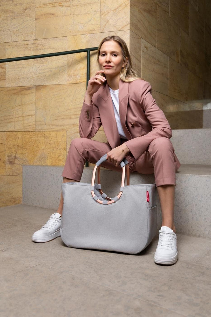 reisenthel loopshopper L – Stabile Tasche mit praktischen Fächern aus recycelten PET-Flaschen – Char