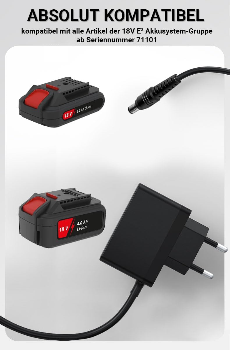 Netzteil kompatibel mit Güde 18V Lithium Akkus 58539 LG 18-05 für Allen Artikeln der Güde 18V E³ Akk