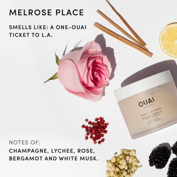 OUAI Scalp &amp; Body Scrub Reisegrösse – Melrose Place – Exfolierendes Körperpeeling mit Zucker &amp; Kokos