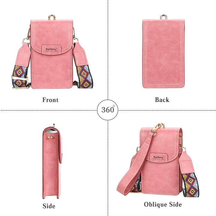 PORRASSO Handy Umhängetasche Damen Mode Handytasche PU Schultertasche Mädchen Geldbörse Crossbody Ba