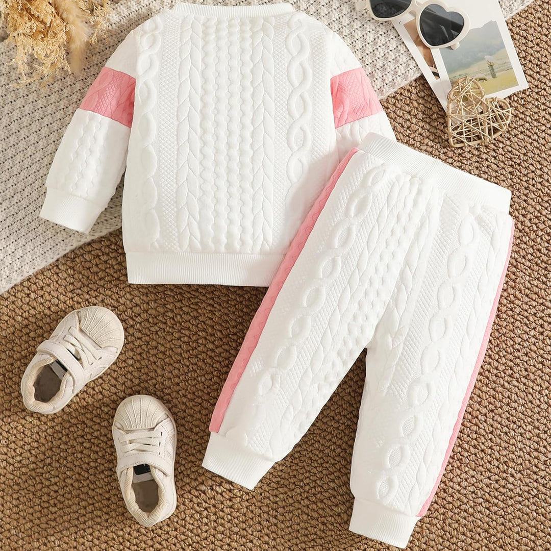 Baby Mädchen Babykleidung Sweatshirt Top+Hose 2tlg Kleinkind Outfit Set 12-18 Monate Weiss, 12-18 Mo