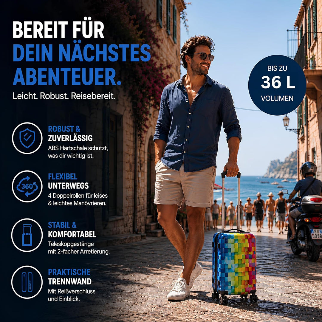 NOWI Handgepäck Koffer 55x40x20cm - passend für Ryanair, Lufthansa, Eurowings und co. I 36L Handgepä
