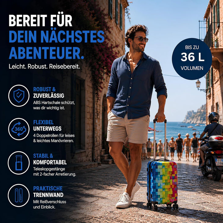 NOWI Handgepäck Koffer 55x40x20cm - passend für Ryanair, Lufthansa, Eurowings und co. I 36L Handgepä