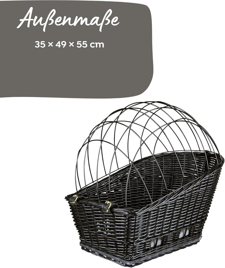 Trixie 13117 Fahrradkorb für Gepäckträger, bis zu 8 kg, Masse: 35 x 49 x 55 cm schwarz 1 Stück (1er