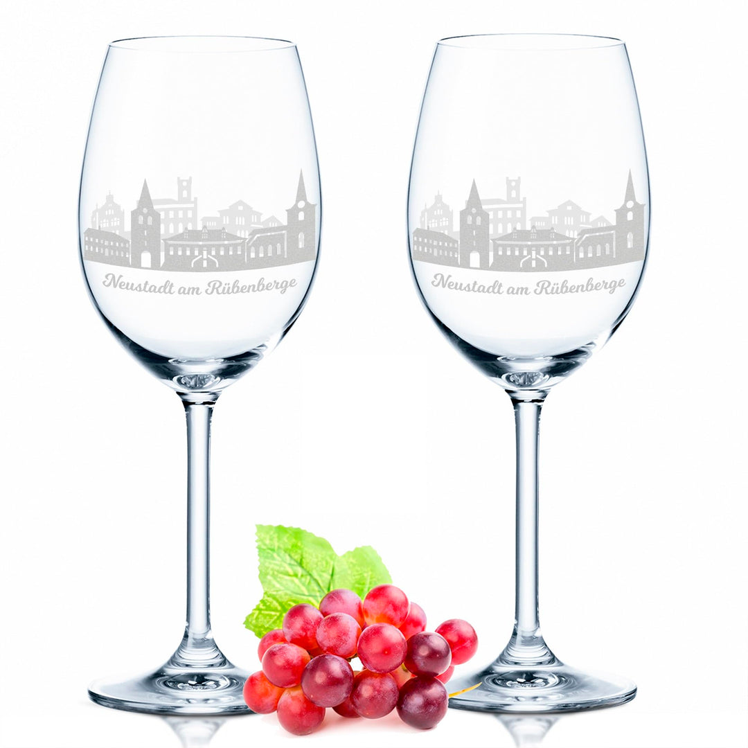 GRAVURZEILE Leonardo Weingläser - Skyline Neustadt am Rübenberge Design im Set - Hochwertige Laser-G