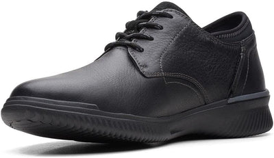 Clarks Herren Donaway Plain Sneaker 39.5 EU Black Leather, 39.5 EU Black Leather