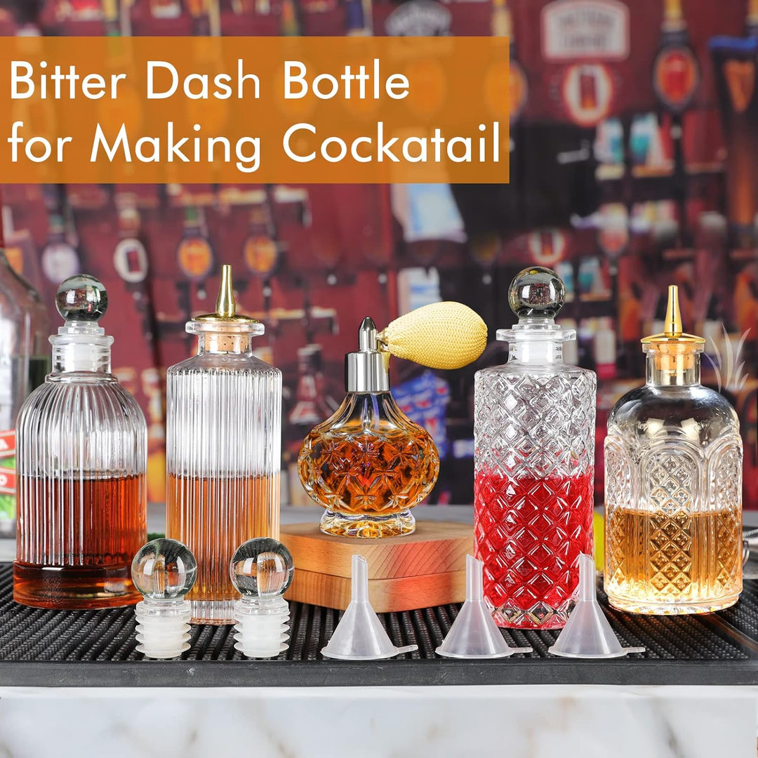 Bitterflasche für Cocktails Packung mit 5 Zerstäuber Bitters Glas for Angostura Orange Bitter Bitter
