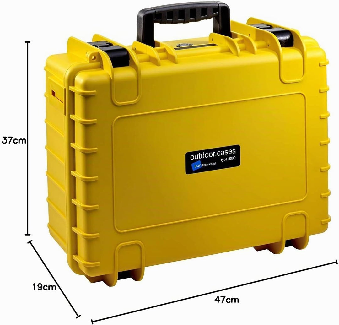 B&amp;W International GmbH Transportkoffer Outdoor - Typ 5000 - Gelb - Wasserdicht nach IP67 Zertifizier