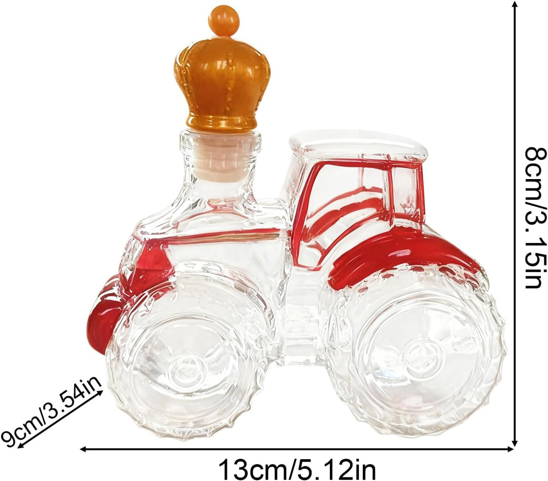 -Traktorflasche – antiker, leerer Spirituosenbehälter, Wohnakzent, Gläser-Dekantergefäss-Set mit Fah