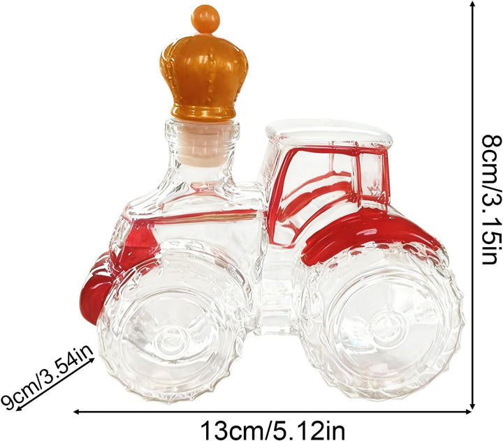 -Traktorflasche – antiker, leerer Spirituosenbehälter, Wohnakzent, Gläser-Dekantergefäss-Set mit Fah