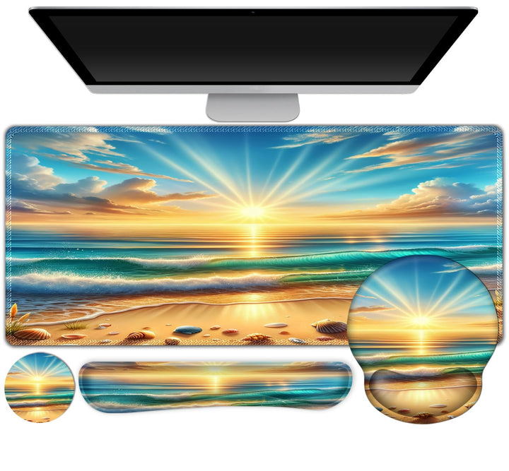 Gaming-Mauspad, grosse Tischmatte, niedlicher Tischpad-Schutz, 4in1 XXL-Mauspad + Tastatur-Handgelen
