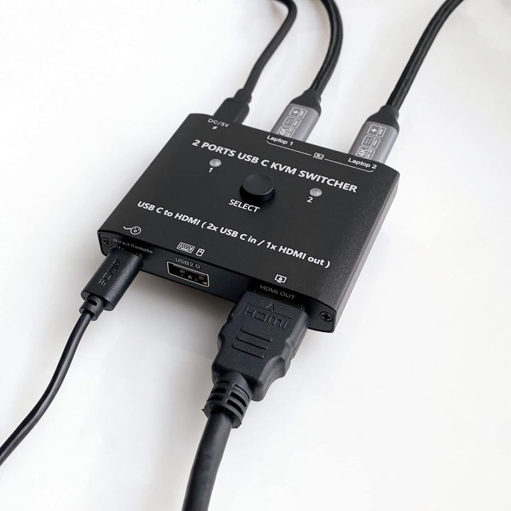 Camgeet USB C KVM Switch 2 PC 1 Monitor 4K@60Hz, Typ C KVM Switches für 2 Laptops share 1 Monitor un
