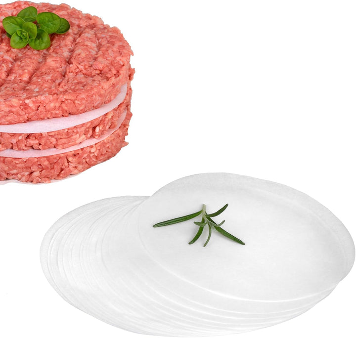 GRÄWE Backpapier für Burgerpresse, 500 Stück für Party-Hamburgerpresse, Burgerpapier, Papier für kle