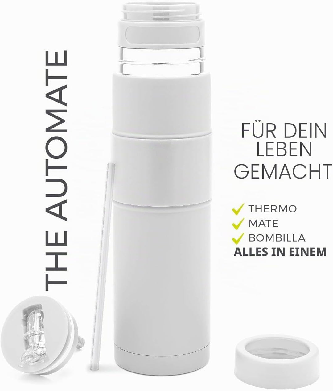 BALIBETOV - Neu - Edelstahl AutoMate - Thermobehälter, Mate Cup und Bombilla in Einem - Sie Müssen N