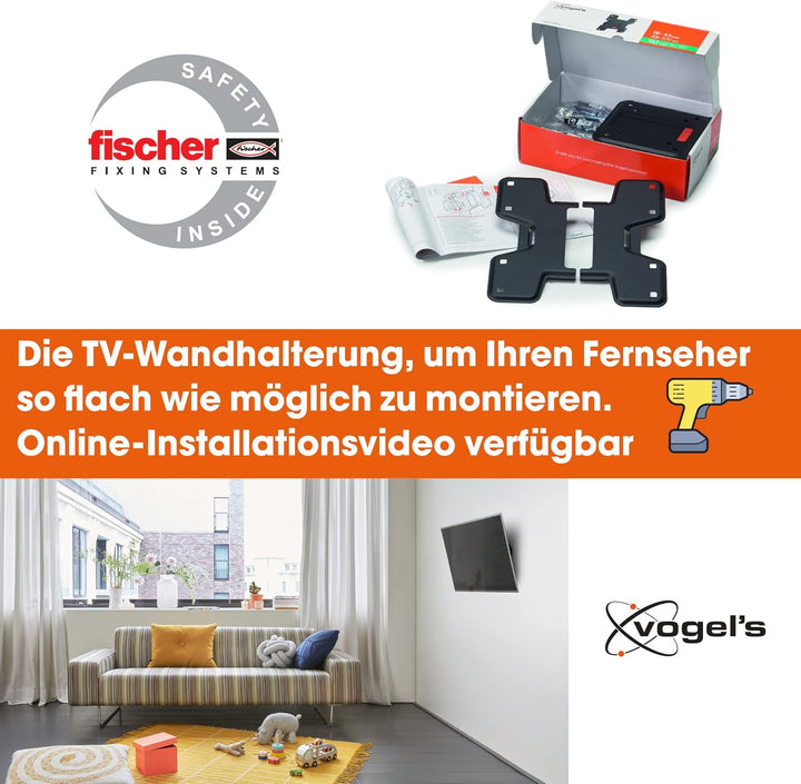 Vogels WALL 3115 neigbare TV Wandhalterung für 19-43 Zoll Fernseher, max. 20 kg, max. VESA 200 x 200