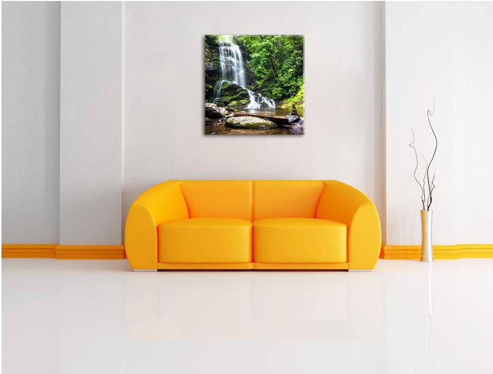 Pixxprint Wasserfall als Leinwandbild/Grösse: 70x70 cm/Wandbild/Kunstdruck/fertig bespannt, 70x70