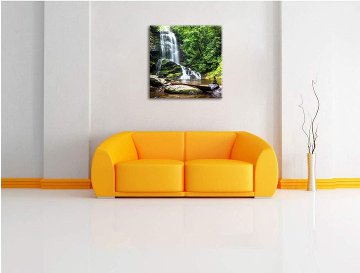 Pixxprint Wasserfall als Leinwandbild/Grösse: 70x70 cm/Wandbild/Kunstdruck/fertig bespannt, 70x70