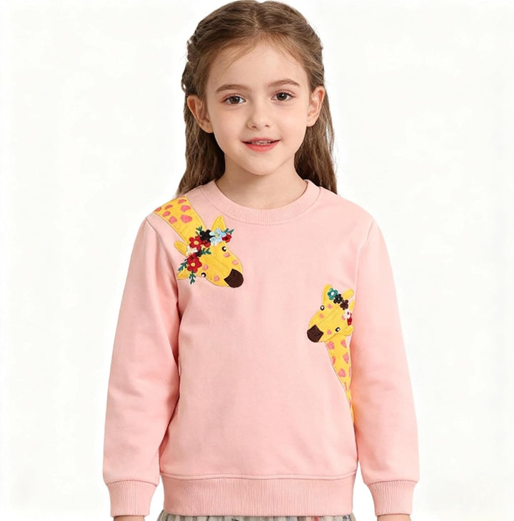 Codkkre Sweatshirt Mädchen Pullover für Kinder Süss Cartoon Sweater Mädchen Langarmshirts aus Baumwo