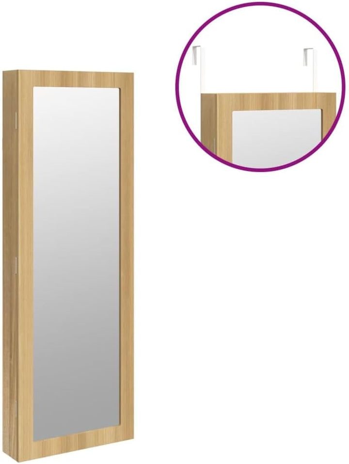 vidaXL Schmuckschrank mit Spiegel Wandmontage 37,5x10x106 cm 37.5 x 10 x 106 cm Braun, 37.5 x 10 x 1