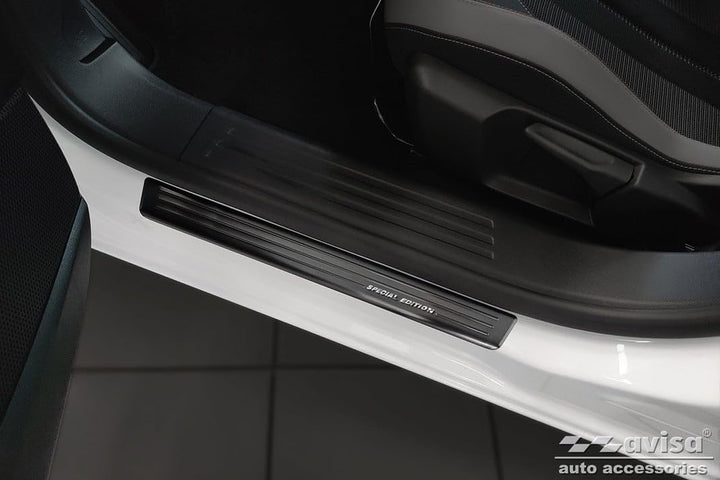 Black Inox door sill protectors compatible with Opel Mokka 2020- - 'Special Edition' - 4-pieces
