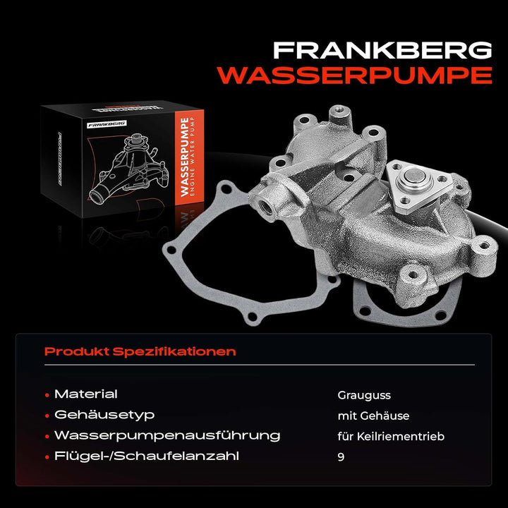 Frankberg Wasserpumpe Kühlmittelpumpe mit Dichtring Kompatibel mit Duna 146 B 1.7L 1987-1991 Fiorino