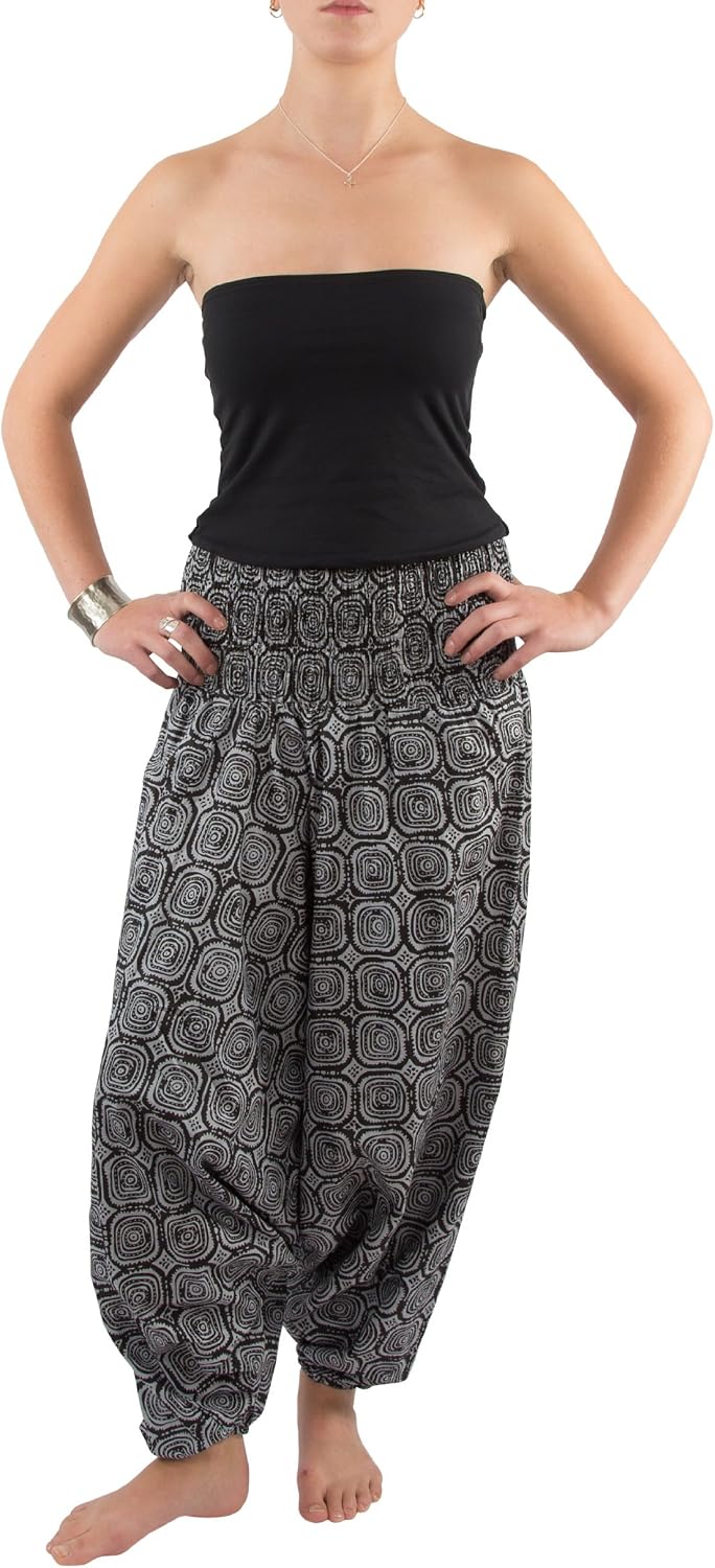 likemary Petite Jumpsuit Damen Sommer - 2-in-1 Haremshose aus Baumwolle - Capri 3/4 Overall mit Tasc