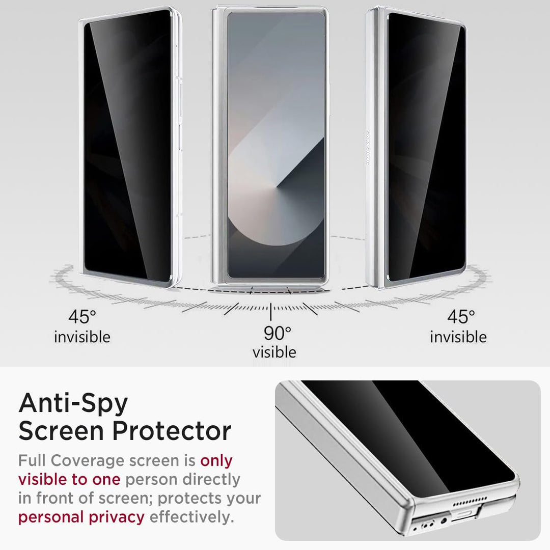 Miimall Kompatibel mit Samsung Galaxy Z Fold 6 Hülle mit Displayschutz Anti-Peeping+Magnetischer Sch