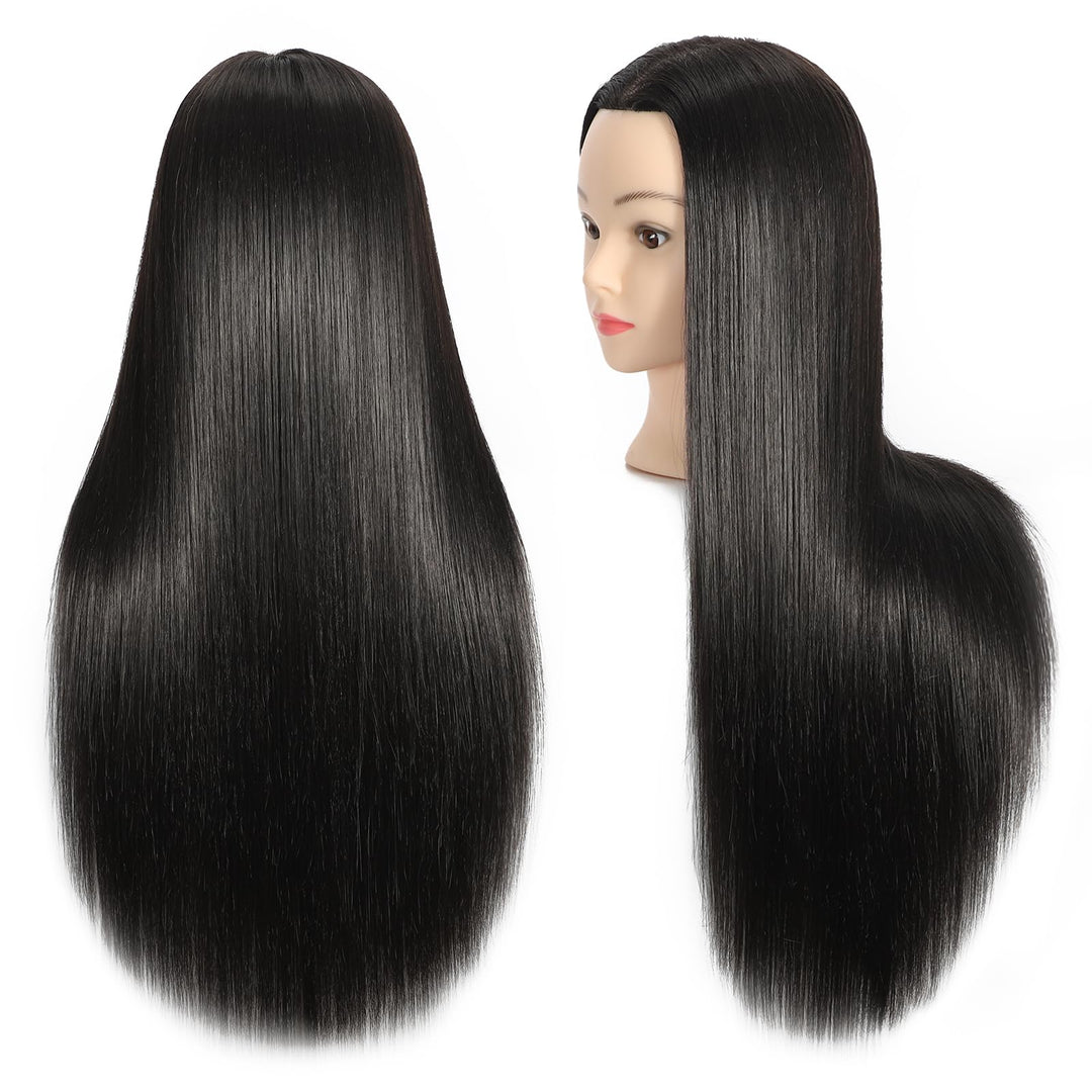 61 cm – 66 cm Übungskopf mit 30 % Echthaar, Mannequinkopf, Haarstyling, Kosmetologie, Puppenkopf, mi