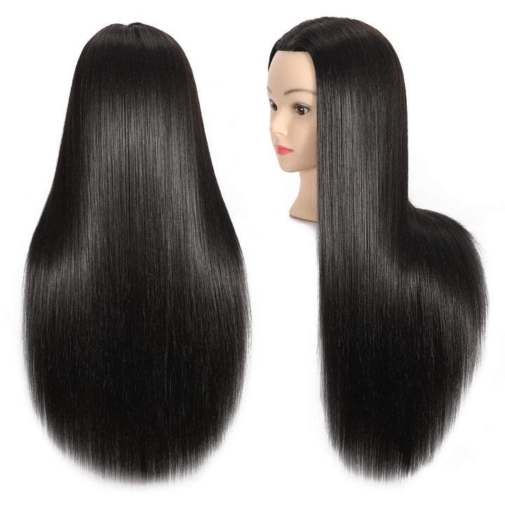 61 cm – 66 cm Übungskopf mit 30 % Echthaar, Mannequinkopf, Haarstyling, Kosmetologie, Puppenkopf, mi