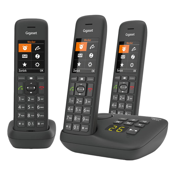 Gigaset C575A Trio - 3 Schnurlose DECT-Telefone mit Anrufbeantworter - grosses Farbdisplay mit aktue
