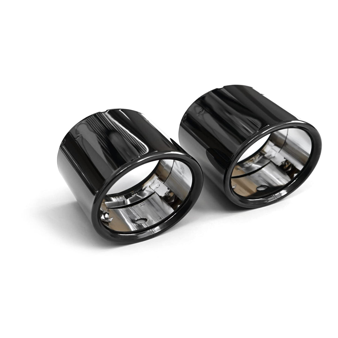 Audi 8Y0071761 Auspuffblenden Sport Endrohrblenden Blende Auspuff, schwarz verchromt, für Doppelendr