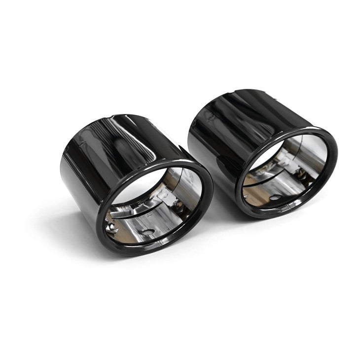 Audi 8Y0071761 Auspuffblenden Sport Endrohrblenden Blende Auspuff, schwarz verchromt, für Doppelendr