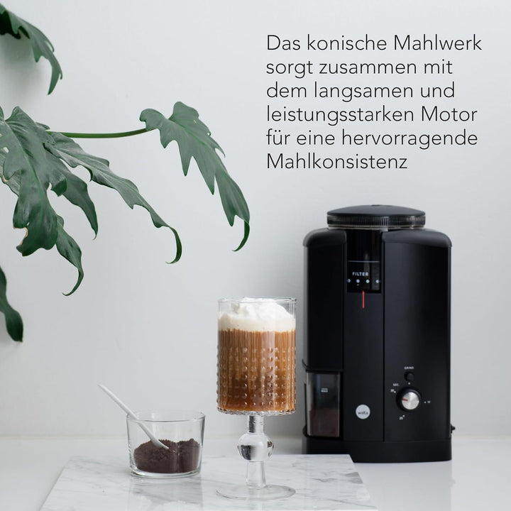 Wilfa SVART AROMA Kaffeemühle - 32 Mahlgradeinstellungen - Kegelmahlwerk - 250g Bohnenbehälter - mit