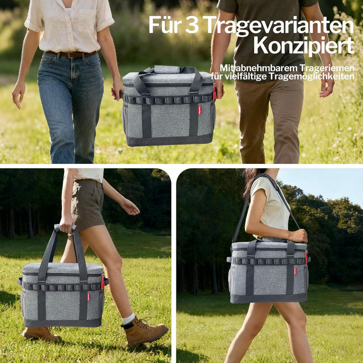 Kühltasche 30L, 12h Kühlung, Gross Faltbar Picknicktasche, Kühlbox Tragbare Isoliertasche für Auto &