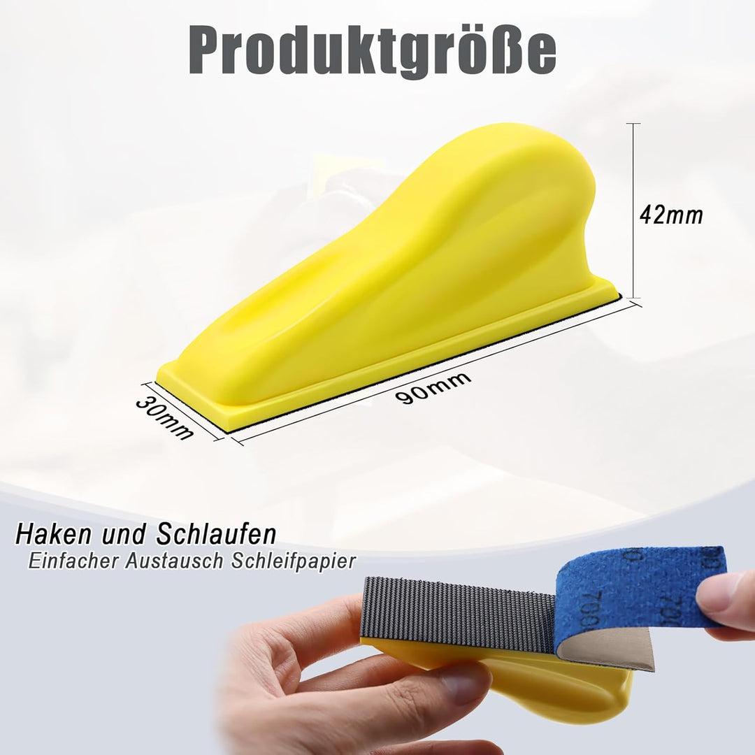 VIBRATITE 131 Stück Schleifpapier Nass mit Schleifklotz Set, Schleifpapier Körnung 60/80/100/150/240