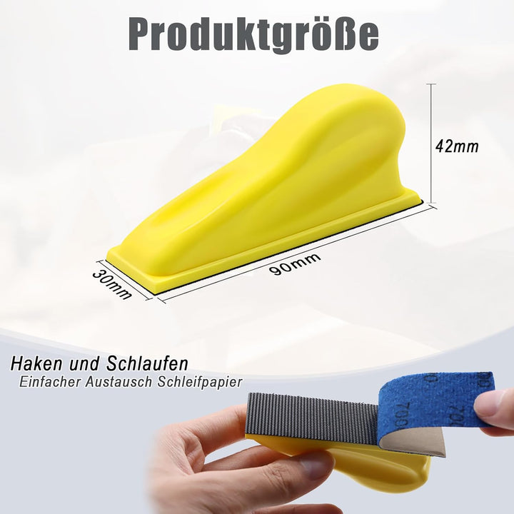 VIBRATITE 131 Stück Schleifpapier Nass mit Schleifklotz Set, Schleifpapier Körnung 60/80/100/150/240