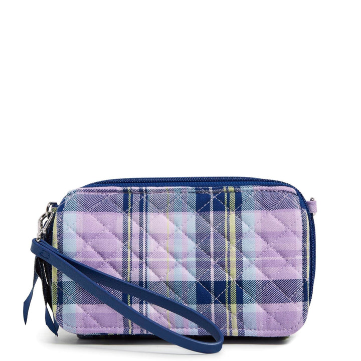 Vera Bradley Damen RFID-Schutz Umhängetasche, Amethyst Plaid-Recycelte Baumwolle, Amethyst Plaid - R
