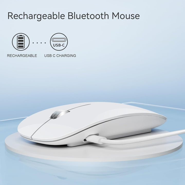 Uiosmuph Bluetooth Maus, Kabellose Maus mit USB-Nano-Empfänger, Tri-Mode (Dual Bluetooth 5.1 + 2.4GH