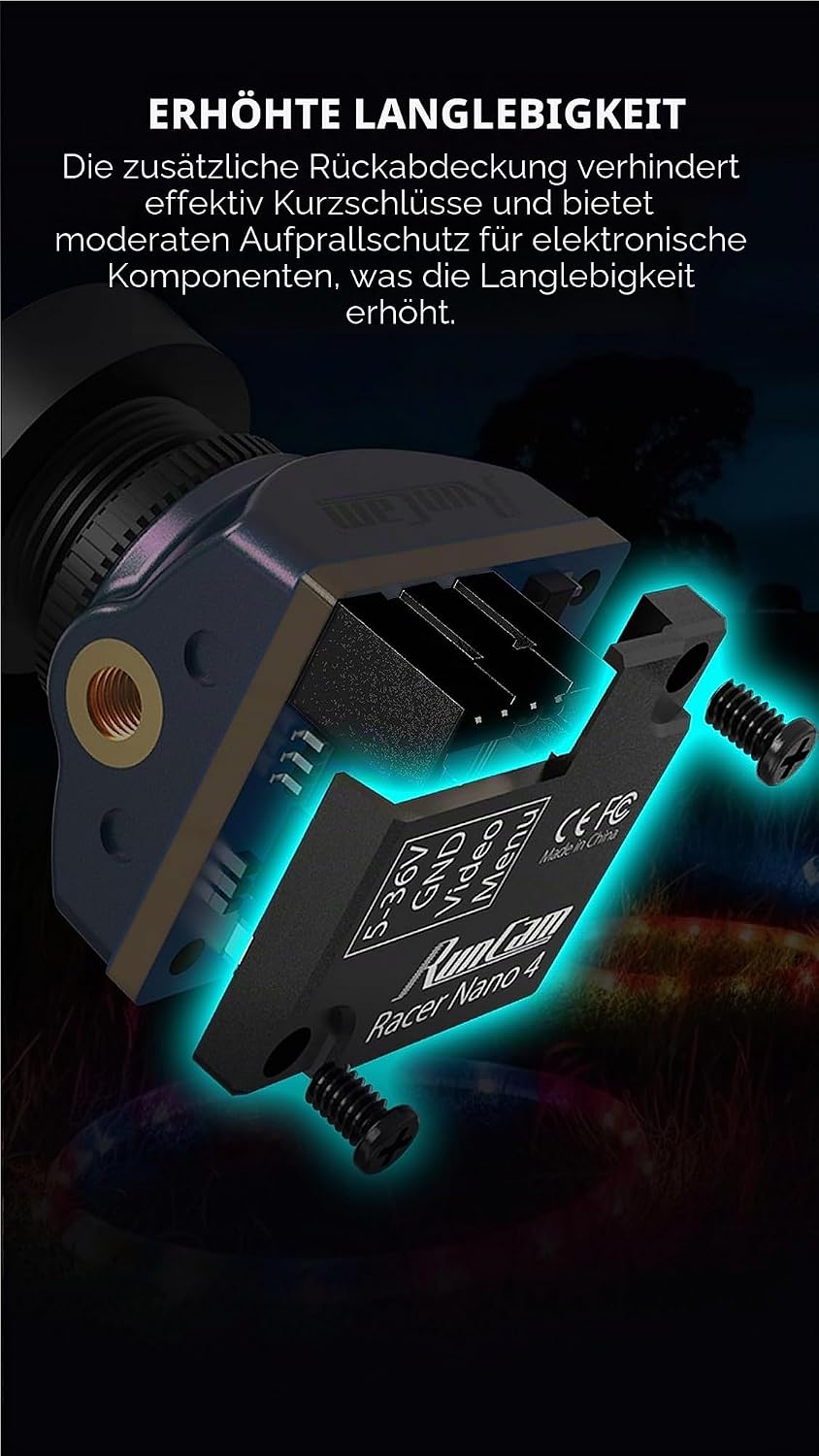 RunCam Racer Nano 4 FPV wasserdichte Allwetterkamera 1200TVL für FPV Racing Drohne