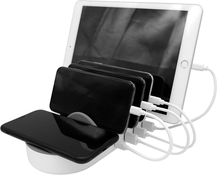 Xlayer Multi-Charger Ladestation 4 Port USB Ladegerät mit induktiver Qi-Ladefläche - Family Charger