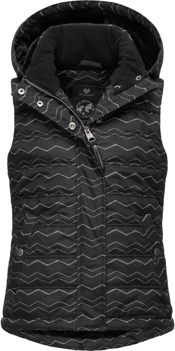 Ragwear Kinder Mädchen Outdoor-Weste Steppweste wasserdicht mit Abnehmbarer Kapuze Marrin Chevron 15