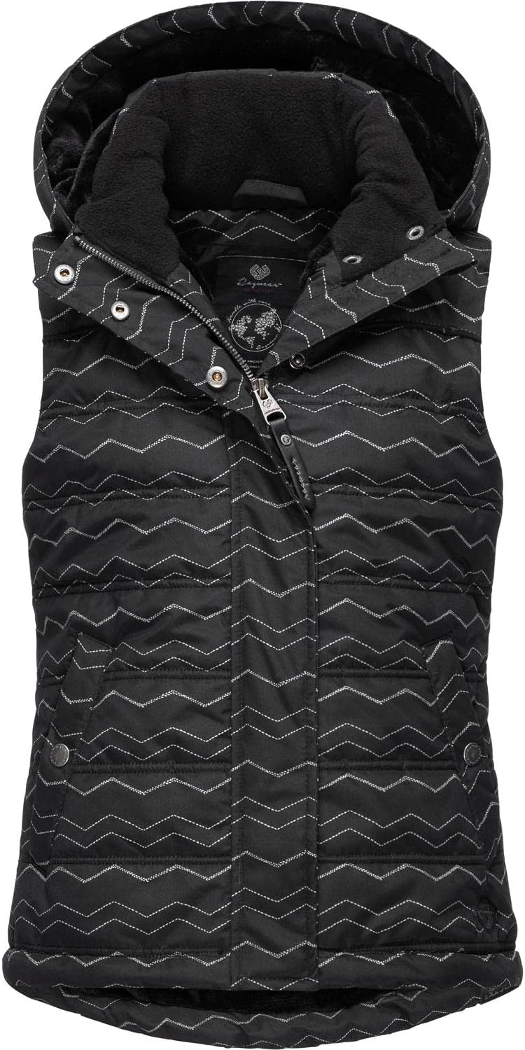Ragwear Kinder Mädchen Outdoor-Weste Steppweste wasserdicht mit Abnehmbarer Kapuze Marrin Chevron 12