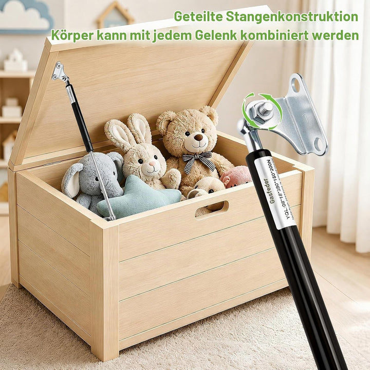 2 Stück Gasdruckdämpfer Gasdruckfeder 380MM 200N 20KG Gasdruckfedern mit L förmigen Gasfeder Haltern