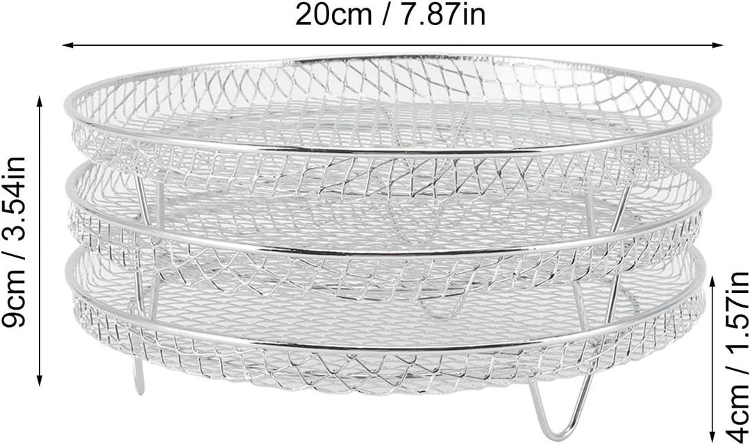3Pcs Air Fryer Dehydrator Racks, Food Dehydrator Stand Racks Food Grade Edelstahl Trockengestell Air