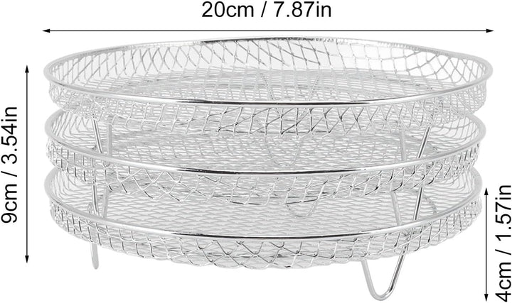 3Pcs Air Fryer Dehydrator Racks, Food Dehydrator Stand Racks Food Grade Edelstahl Trockengestell Air