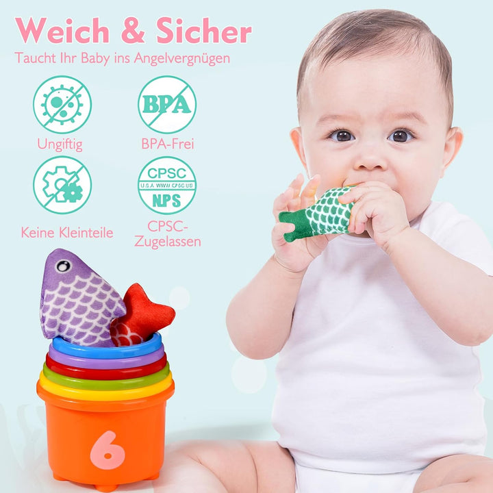 Montessori Spielzeug ab 1 2 Jahr Mädchen, Rosa Angelspiel kinderspielzeug, Baby Spielzeug für 6 12 1
