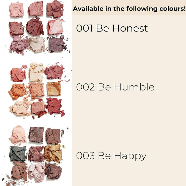 GOSH Eyedentity Lidschatten-Palette 003 BE HAPPY mit 9 perfekt abgestimmten Farben in Matt & Metalli