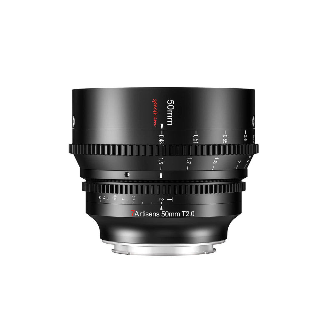7artisans 50mm T2.0 Grosse Blende Vollformat Cine Objektiv Kompatibel für Canon RF-Mount, Manueller