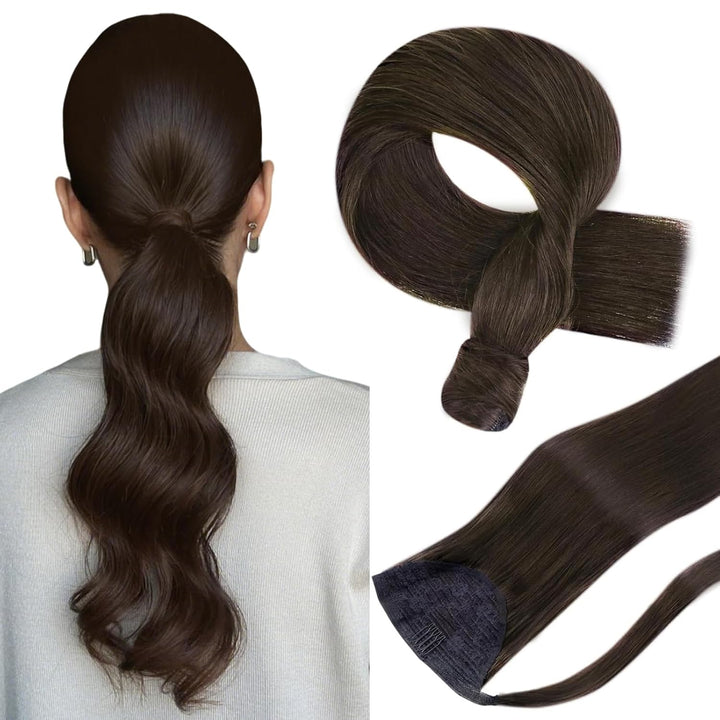 Hetto Zopf Echthaar Extensions Braun Echthaar Ponytail Extensions Remy Echthaar Pferdeschwanz Haarve